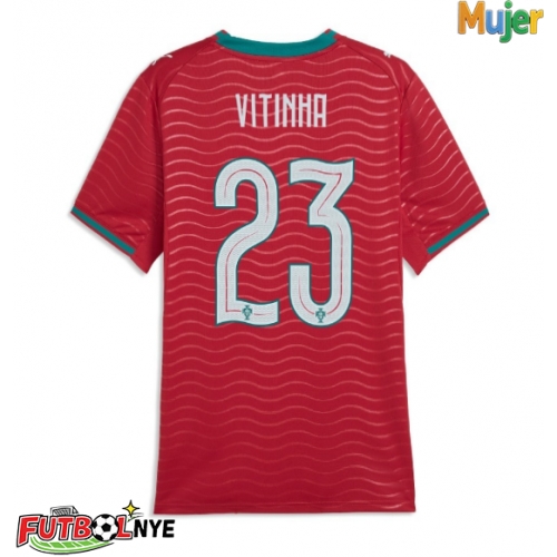 Camiseta Portugal Vitinha #23 Primera Equipación para mujer Mundial 2026 manga corta